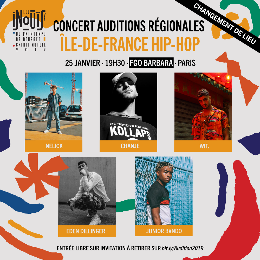 Auditions Ile-de-France Hip-Hop : CHANGEMENT DE LIEU !
