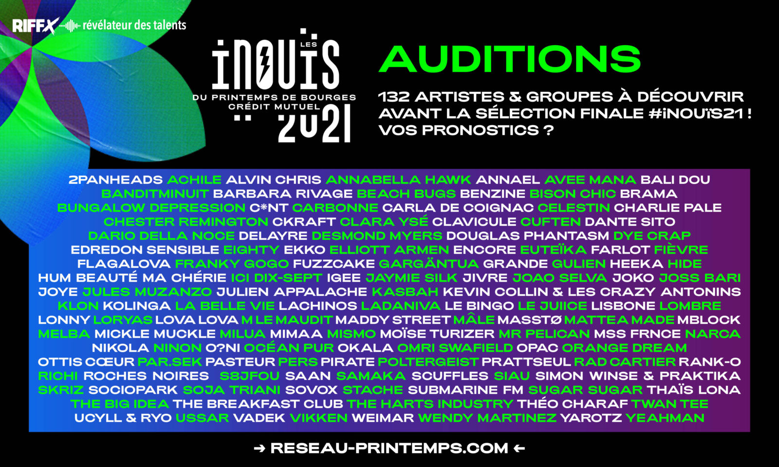 132 artistes à découvrir avant la sélection finale #iNOUïS2021 !